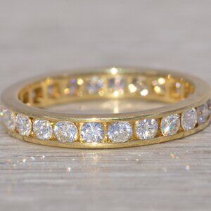 Natural Diamond Eternity Band in Yellow Gold